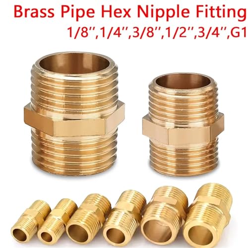 Conector de pezón hexagonal de latón para solucionar fugas en uniones de tubos macho de cobre 5