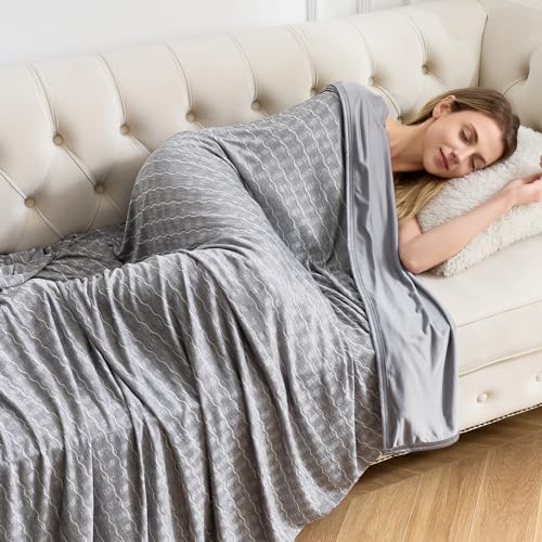OIGAE Kühldecke 150 x 200cm, leichte Sommerdecke mit Japanische Kältesensorik Q-Max>0.5 Kühlfasern, Nimmt Körperwärme auf… – Ansicht 1
