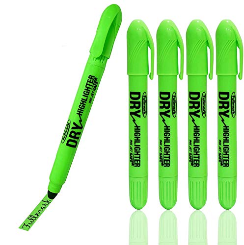 Fullmark Twist and Glide Dry Highlighters for Bibles, Non-bleed, Inkjet Safe, All Green, 21-count kit,