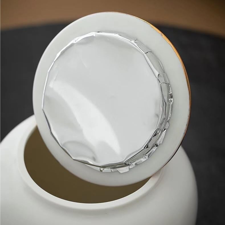 Pojemnik na cukier puszki na herbatę, ceramiczne słoiki z uszczelką do przechowywania złotych malowanych obrazów krajobrazowych zielona herbata, pu'er, biała, Longjing i nowe chińskie ozdoby retro