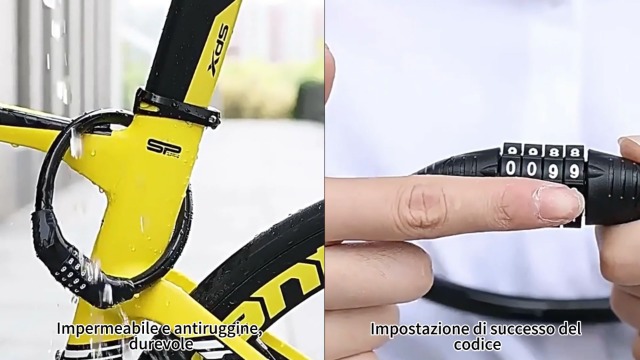 Lucchetto Impermeabile Kurtzy Lucchetto Bici A Combinazione 4 Cifre Antifurto Impermeabile Per Bici G 575581 - Foto 11
