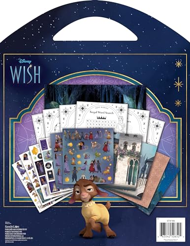 Disney Wish Grab & Go cuadernos de colorear infantiles con pegatinas y lápices 3