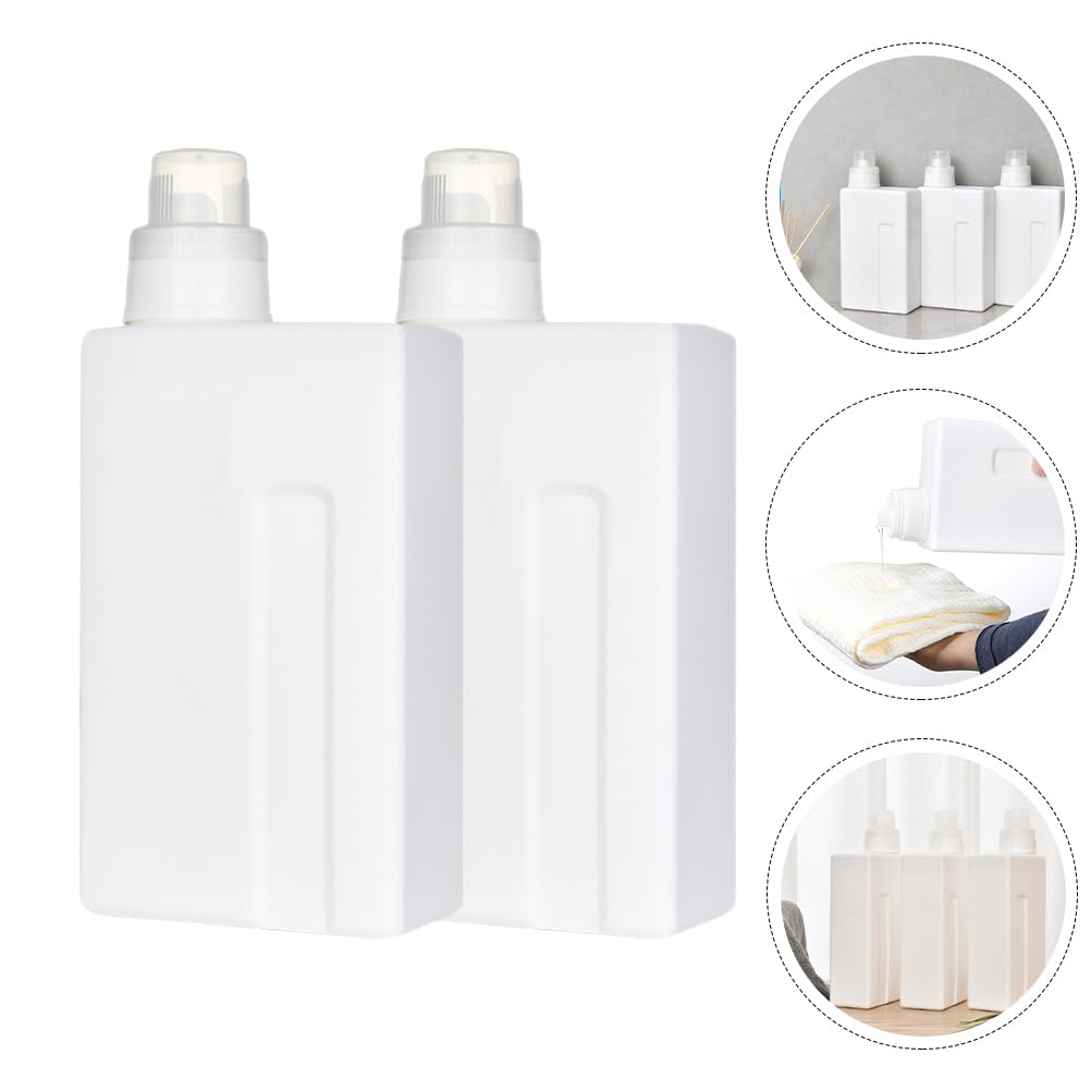 Zerodeko 2 dispenser per detersivo per bucato, 1 l, 935.5 g, bottiglie vuote a tenuta stagna per lozione, contenitore supplementare per bottiglie liquide da viaggio (bianco)