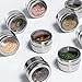Nellam Stainless Steel Magnetic Spice Jars - Bonus Measuring Spoon Set - Airtight Kitchen Storage Containers - Stack on Fridge to Save Counter & Cupboard Space - 24pc Organizers