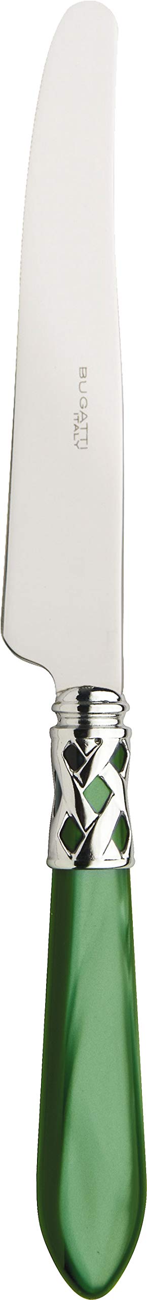 BUGATTI, Aladdin, Set Posate 4 Pezzi in Acciaio Inox 18/10, ghiera cromata e Manico Colore Verde Effetto Madreperla. Set 1 Persona Composto da Cucchiaio, forchetta, Coltello e cucchiaino caffè