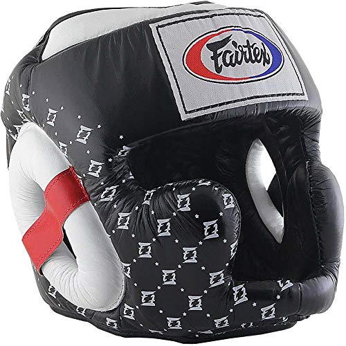Fairtex Kopfschutz Super Sparring HG10, schwarz/weiß, XL