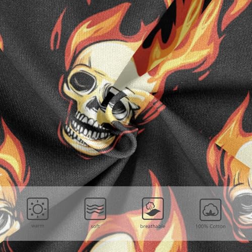 Wusikd Flaming Skulls Boys' Underwear Cotton Black Boys Briefs Soft Toddler Underwear 2T3