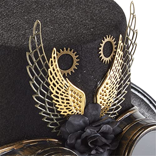 Mauqfra Top Hat Steampunk Hat for Men and Women Halloween Hat with Gear Wings Goggles Performance Hat Party Costume Hats steampunk buy now online Mauqfra Top Hat Steampunk Hat for Men and Women Halloween Hat with Gear Wings Goggles Performance Hat Party Costume Hats steampunk buy now online