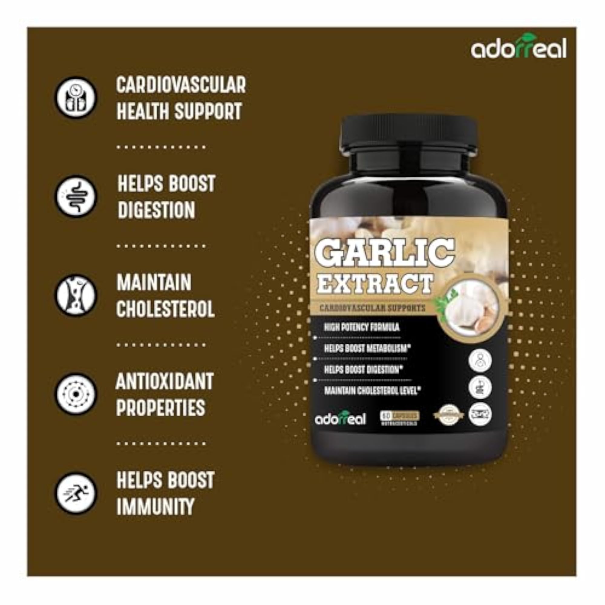 Adorreal Garlic Capsule, 60 Count