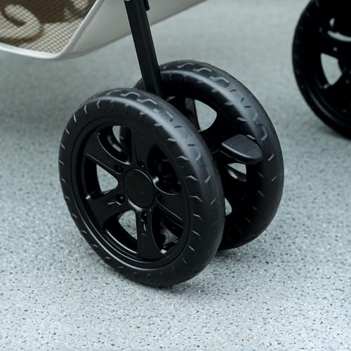 PawHut Hundewagen 3 in 1 Hundebuggy klappbar für Hunde & Katzen bis 4 kg Katzenbuggy mit Kissen Netzfenstern Getränkehalter Aufbewahrungskorb Katzenwagen Buggy Hellgrau