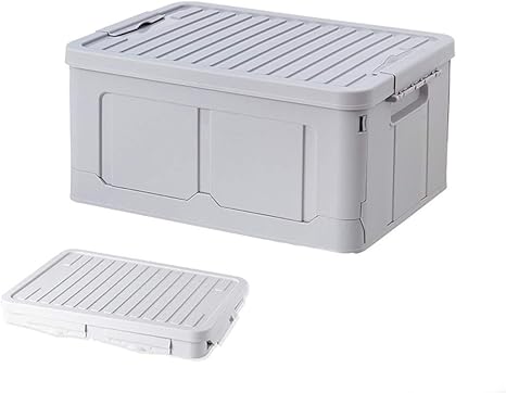 Amazon 収納ボックス 折り畳み 箱 蓋付 衣装ケース 収納ケース 整理箱 折りたたみ 道具箱 組立簡単 防塵防カビ防湿 車載用 Color グレー 収納ケース ボックス オンライン通販
