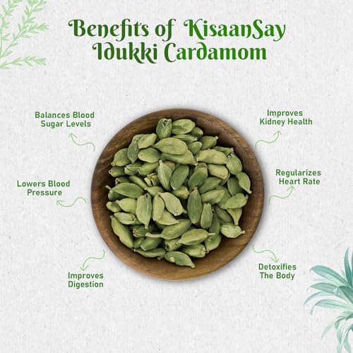 Image of KisaanSay Idukki Cardamom 50 gm Bold Size (7 to 8 mm) | Bold Size | Pure Elaichi | Natural | Distinctive Flavour & Aroma | No Artificial Colors