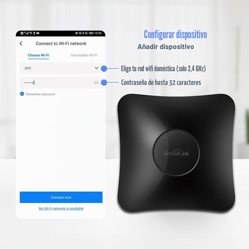 BroadLink RM4 Pro IR y RF Mando a Distancia Universal, Code Learning - Mando a Distancia WiFi para el hogar Inteligente y Dispositivos - para TV, AC, Motor de Cortina - Compatible con Alexa
