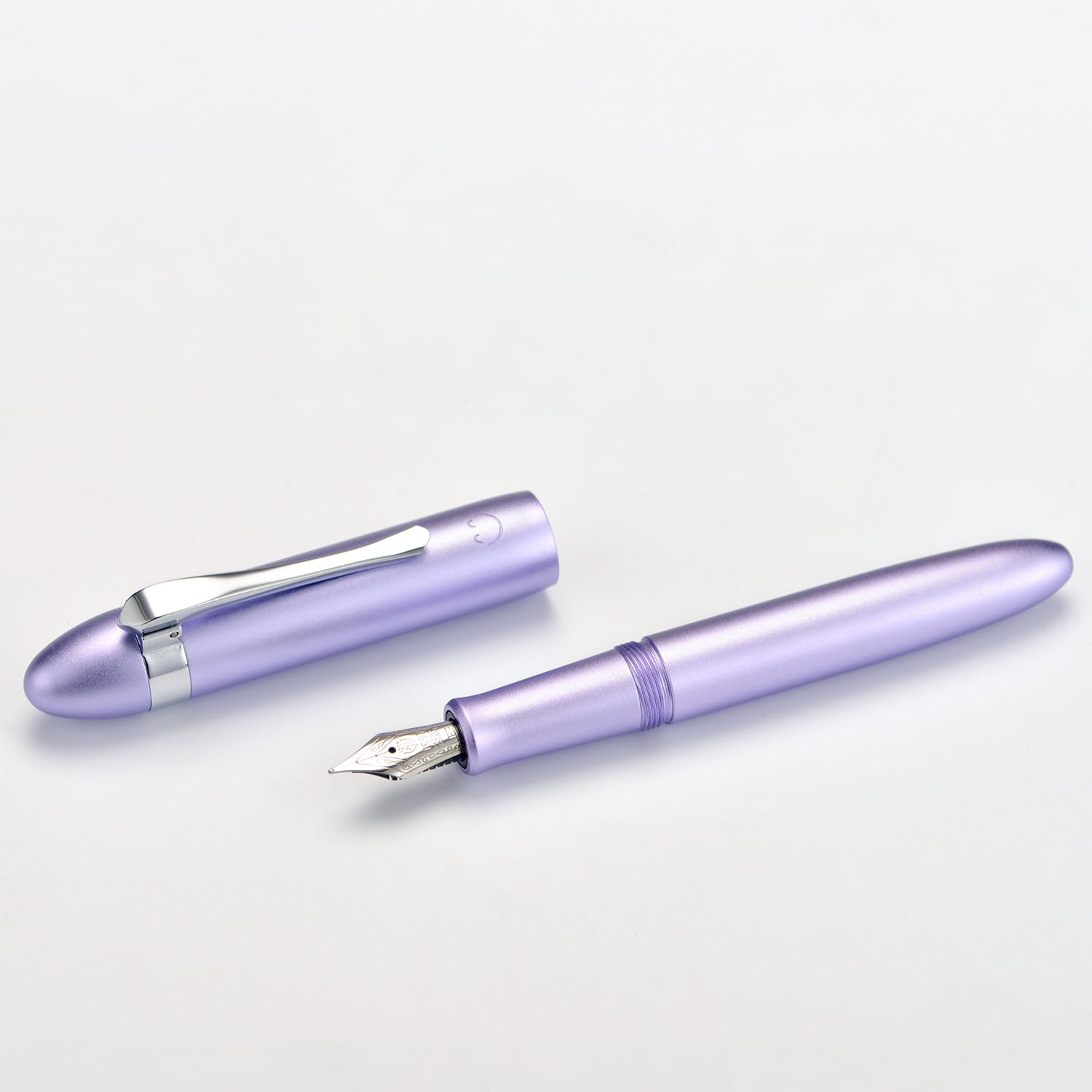 HONG DIAN M1 Fountain Pen Fine Nib, Purple & Submarine Shape Aluminium Short Mini Pocket Travel Pen - Image 2