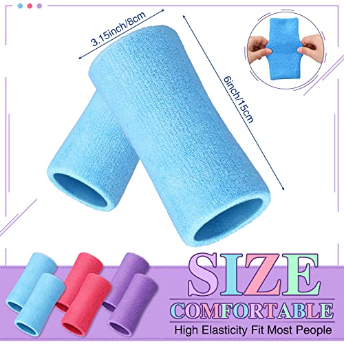 willbond 6 inch wrist sweat bands for men women tennis elastic athletic long sweatband wrist absorbent for basketball tennis running outdoor activity