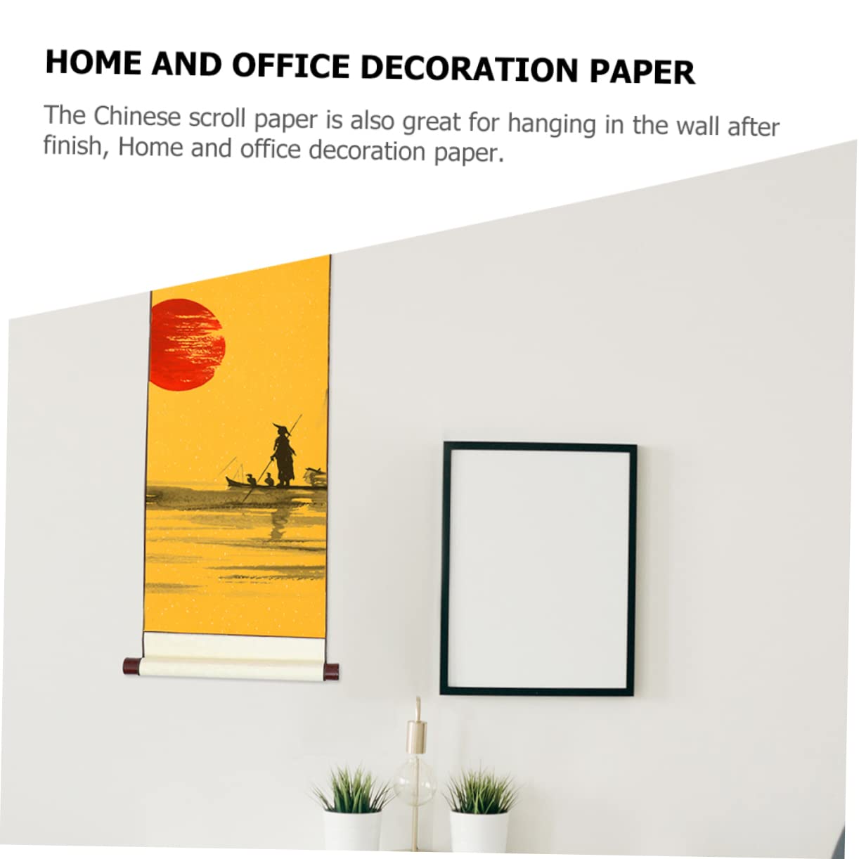 LALAFINA 2pcs Calligraphy Paper Chinese Painting Reusable Blank Calligraphy Office Decor