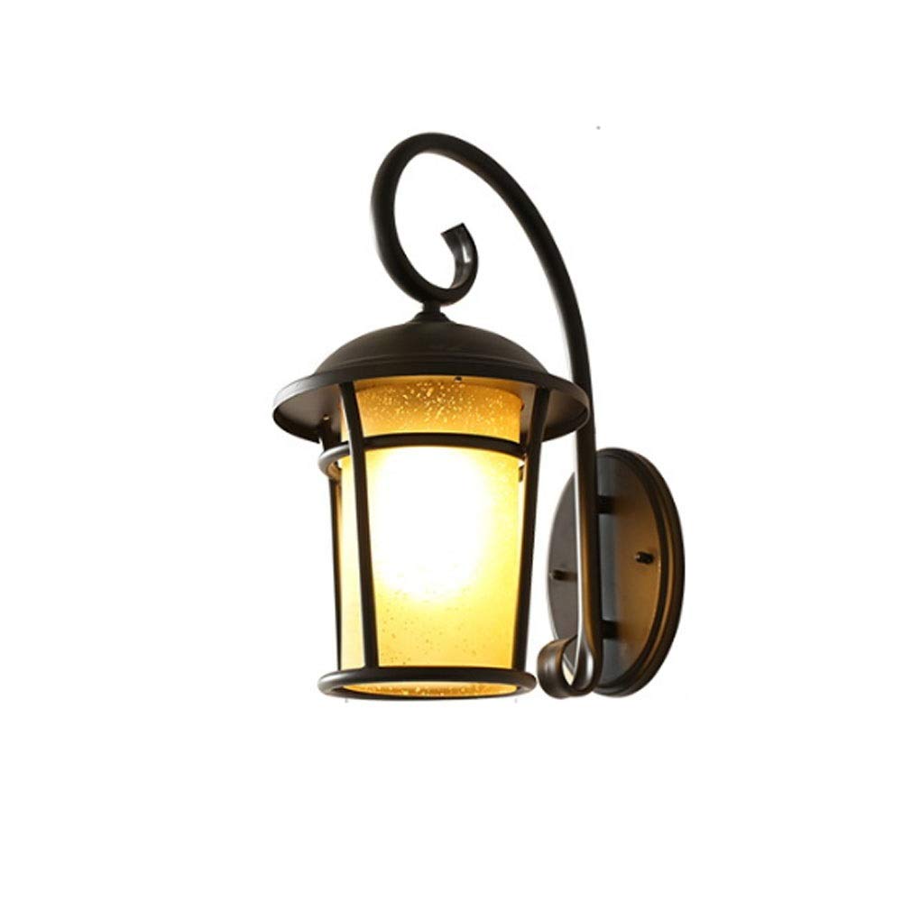 noxozoqm Outdoor LED Wall Lantern Modern Industrial Wall Sconce Frosted Glass Exterior Sconces Lantern Waterproof E27