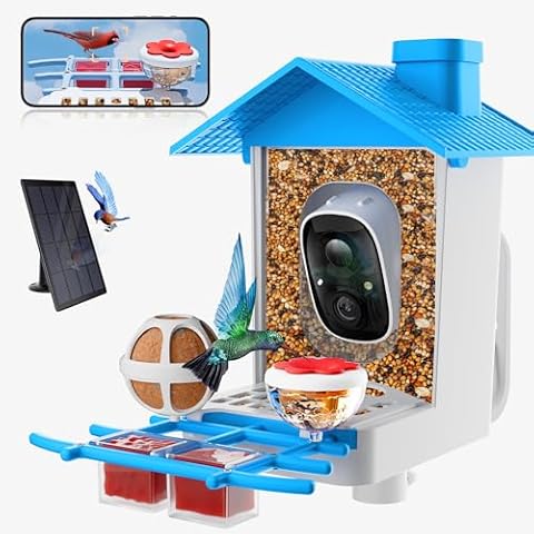 Twesync Bird Feeder with Camera, 2K HD Bird Video Capture, 5000mAh Battery with Solar Panel, Instant Arrival Alerts, Live View, AI Bird Species Identification, Perfect for Bird Lovers Cover