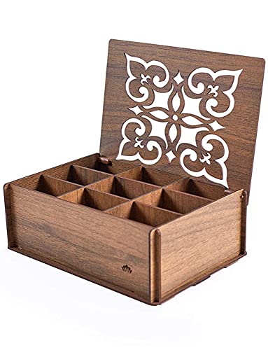 Twinings Tea Bags Sampler Assortment In Wooden Tea Box Organizer Perfect Variety Pack In Wood (Mdf) Gift Box (80 Count) 22 Flavors Gifts For Family Friends Coworkers (Walnut) #TOP5