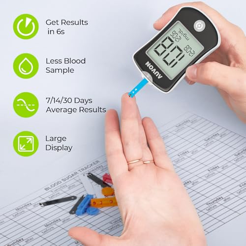 Auvon DS-W1001002 Blood Glucose Monitor Kit For Accurate Test, Diabetes Testing Kit With 100 Glucometer Strips thumb #5