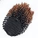 Yinmei Baibian Curly Drawstring Ponytail Hair Extensions 12inch Short Ombre Brown Curly Wavy Ponytail With 2 Clips in Pony Tail Hairpiece for Black Women(1B30#)