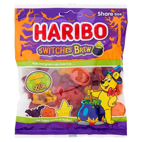 Haribo S'WITCHES BREW - Caramelle Gommose Streghe in Vari Gusti Acidi e Strabilianti, Ideali per Feste e Halloween, 160...