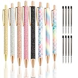 PASISIBICK Rose Gold Glitter Click Ball Pen Gift Set, Metal Retractable Ballpoint Pens for Women,...
