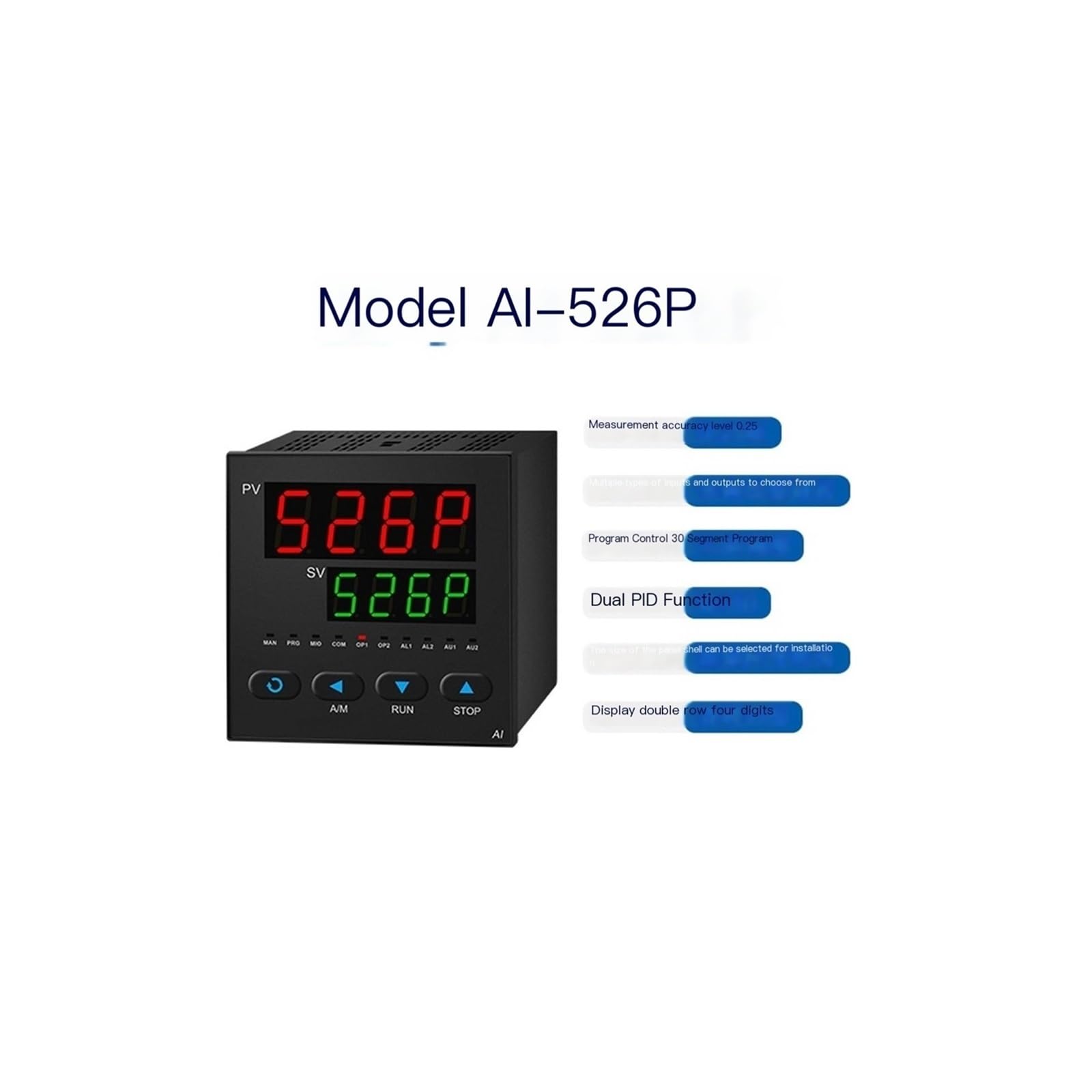 Strumento di controllo automatico con display digitale del regolatore di temperatura PID AI-526P (precisione di grado 0,25, programma a 30 fasi)