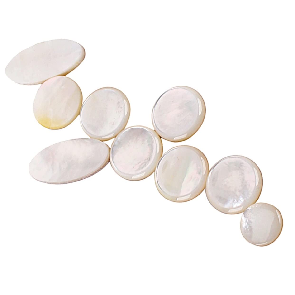 BESPORTBLE 9Pcs White Shell Saxophone Key Buttons Set for Alto Tenor Soprano Saxophone Accessories Durable Lightweight Easy to Use for Instrument Decoration