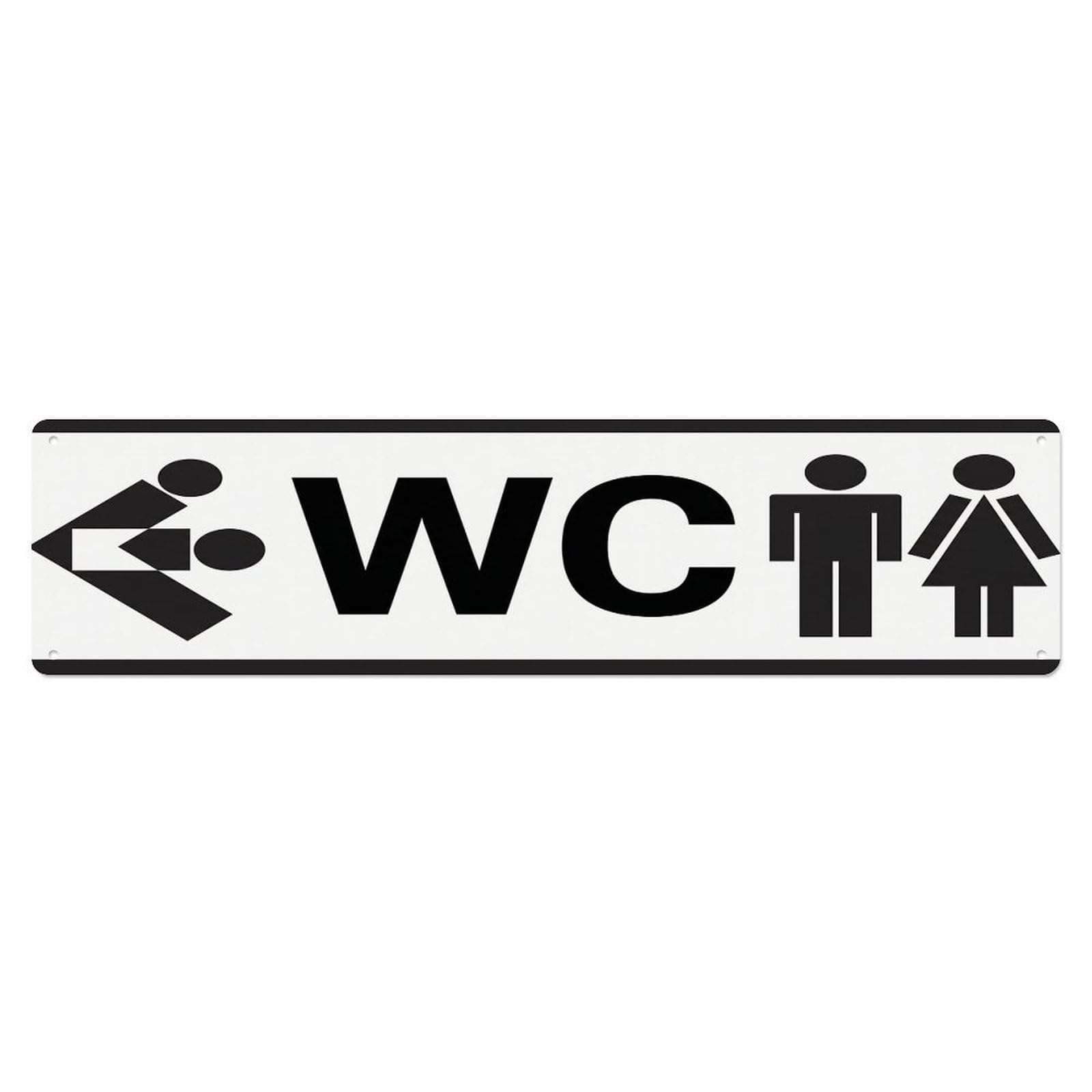 Modern Bold Office Lavatory Toilet(WC) Door Metal Tin Sign Plaque Wall Decor for Cafe, Club Bar, Office, Home Garden Metal Poster 4x16Inch