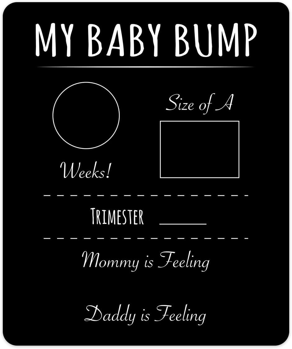Pregnancy Timeline Sign/My Baby Bump Infant Chalkboard Style Milestone Photo Prop Board / 10" x 12" Baby Shower Present