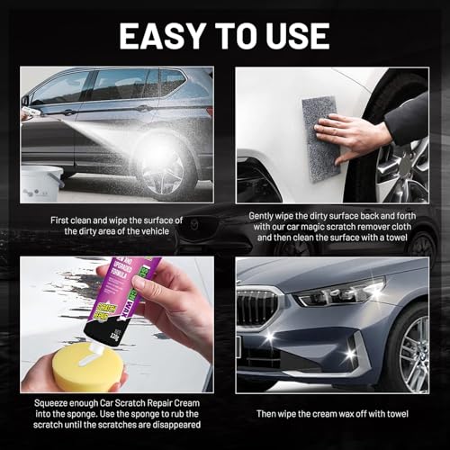 Nano Sparkle Cloth Car Scratch Remover Set, Nano Sparkle Cloth and Car Scratch Repair Paste, Magic Nano Cleaning Cloth Scratch Remover for Deep Scratch Repair