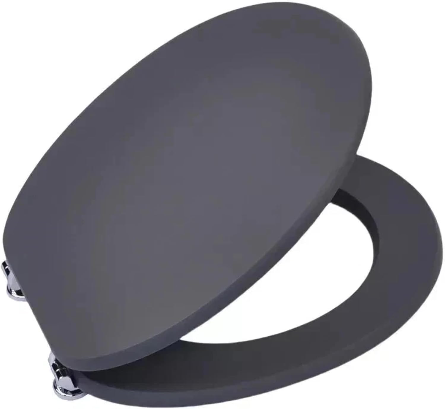18" Universal MDF WC Toilet Seat – Easy Fit with Strong Zinc Alloy Hinges, Smooth Wipe Surface – Fits All Water Closets (White)
