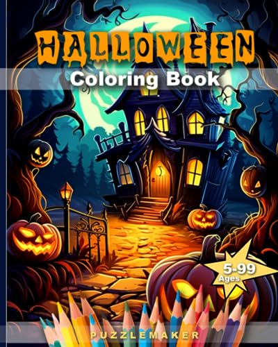 Halloween Coloring Book for Kids: Coloring Book for Girls and Boys ages 5 and up. Children love coloring for Halloween. With 50 Motifs featuring Pumpkins, Ghosts & Co.