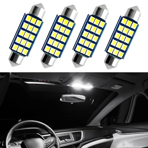 2PCS 578 LED Bombillas para Interior de Auto 6500K miniatura 1