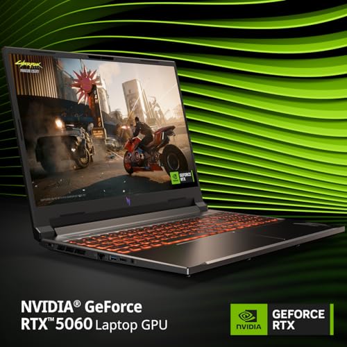 Image of Acer Nitro V 16 AI Copilot+ PC Gaming Laptop | AMD Ryzen AI 5 340 Processor | NVIDIA GeForce RTX 5060 Laptop GPU | 16 inch WUXGA IPS 180Hz Display | 16GB DDR5 | 512GB Gen 4 SSD | Wi-Fi 6E | ANV16-61-R2QY