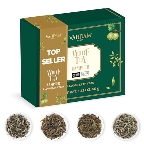 VAHDAM, Assorted White Tea Sampler Gift Set, Gluten Free, Non