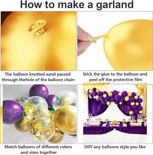 Image of Graduation Party Decorations Purple Gold /Purple Gold Graduation 2026 /Purple Gold Balloons /Eid Mubarak Party Balloon /Birthday Party Decorations Women NYU /LSU Balloons 45 pcs (Pack of 3)