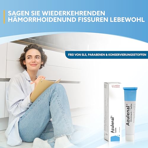 Azulenal Salbe mit Guajazulen – entzündungshemmende Creme bei Hautirritationen, Juckreiz - auch bei Hämorrhoiden, Analfissuren – lindert Rötungen, Brennen, Schmerzen und Spannungsgefühle (20 g)