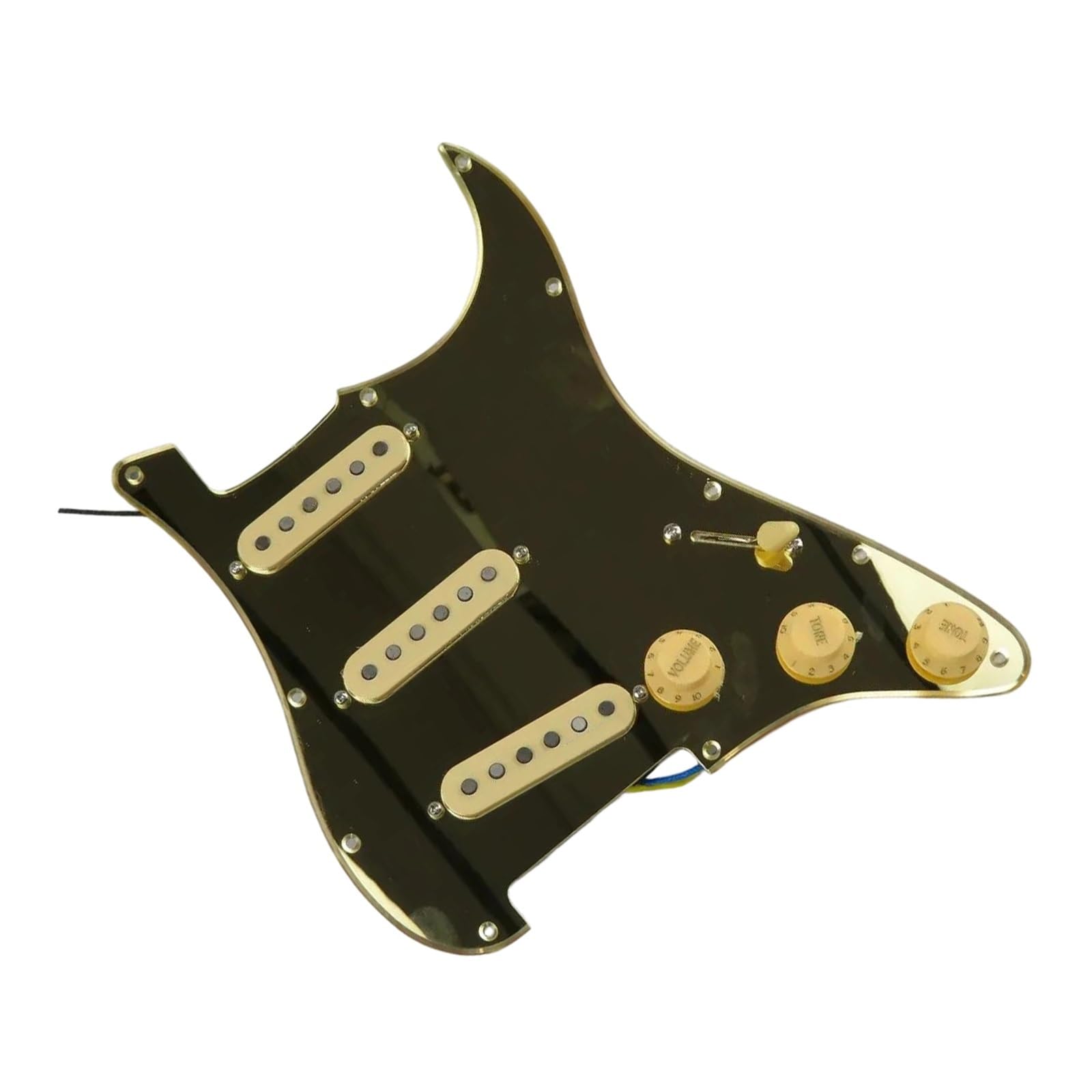 Przetwornik Pickguard Alnico 5 Pickguard Pickup Guitar SSS Single Coil Wstępnie Załadowane Okablowanie Kolorowe Akcesoria Do Instrumentów(Golden mirror)