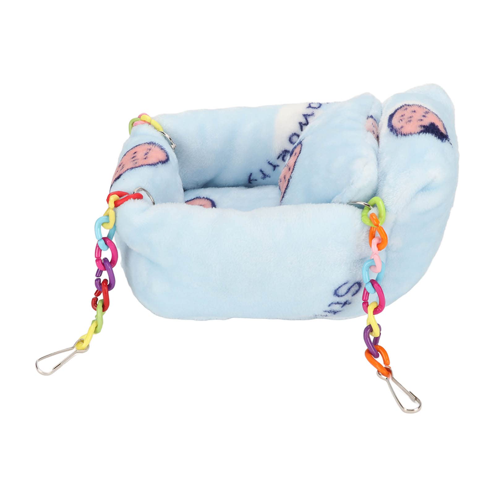 TYTOGE Hamaca de animales pequeños, hamaca de hámster de felpa, cama cálida colgante de hámster, cama cálida con patrón de fresa, hamaca de felpa de animales pequeños con almohada para hámster,