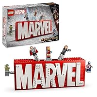 LEGO Marvel: MARVEL Logo & Minifigures - Super-Hero Building Toy with 5 Characters incl. Iron Man, Thor, Black Widow & Hulk - Avengers Gift for 12+ Year Old Boys, Girls & Teens 76313