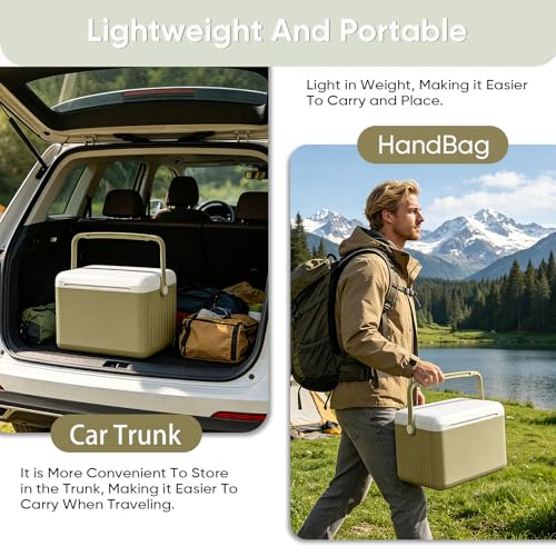 Image of 6Qt 13Qt 19Qt Northroad Camping Coolers,Stylish Macaron Color Durable Hard Cooler,Portable Insulated Ice Chest with 24 /48 Hour Ice Retention,Multi- Size for Camping,Picnic,Beach,Travel