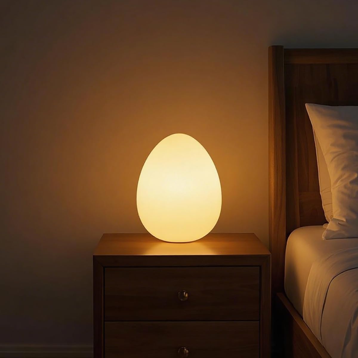 Mr.Go 11" Egg Shaped Magic Color LED Mood Lamp Night Light with Remote Control 16 Dimmable Colors 4 Effects, Accent Ambient Decorative Party Lighting, Waterproof, Rechargeable & AC Adapter Powered