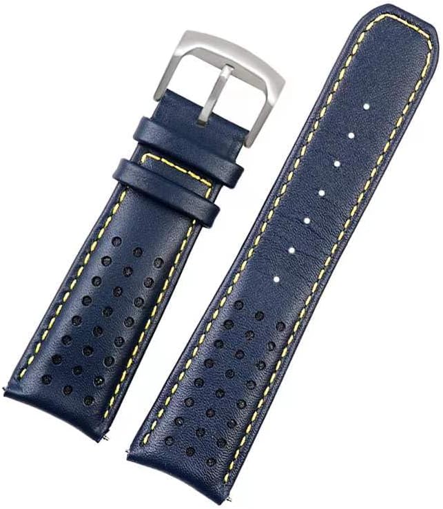 23MM LEATHER STRAP FOR CITIZEN WATCH BAND AT8020-03L H800-S081165 BLUE ANGELS WITH YELLOW LINE