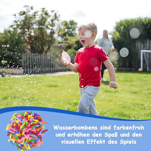 1000 Stück Bunte Wasserbomben, Wasserballons Set, Schnell Befüllbarer Wasserbombem, Mini Latex BallonsWasserbomben Luftballons für Jungen Mädchen Wasserspiele, Sommer Party