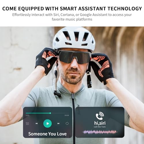 Image of Cycling Smart Glasses with Open-Ear Bluetooth Audio Sunglasses | Polarized UV Protection Sunglasses, HD Open-Ear Speakers, Built-In Mic, Voice Assistant for Cycling, Running and Outdoor