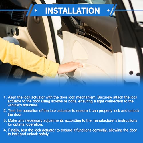 Image of Power Door Lock Actuator Motor for Nissan TITAN 2004-2012 Front Left Driver Side Door Latch Actuator Assembly with Cable