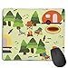 Scena da campeggio Caravan Sedie Parchi di fuoco Campo da campeggio all'aperto Tappetino per mouse Carino Tappetino per mouse Base in gomma Tappetino per mouse con bordo cucito Tappetino per mouse imp