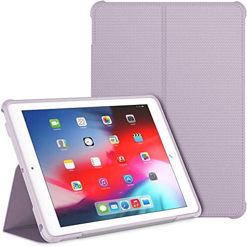 JETech Case for iPad 9.7-inch (2018/2017 Model, 6th/5th Generation), Double-fold Stand with Shockproof TPU Back Cover, Auto Wake/Sleep (Light Purple)